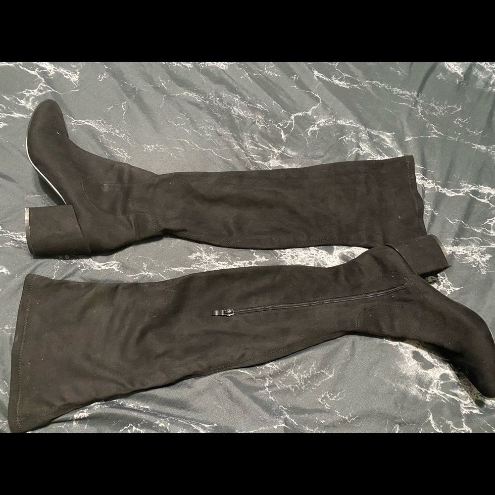 Over the knee black boots!